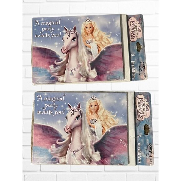Hallmark Barbie and the Magic of Pegasus Invitations 8 Invites Kids Girls‎ Party - Picture 1 of 2